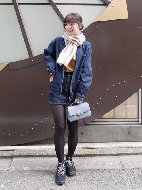 アルパカブレンドグラデーションニットマフラー