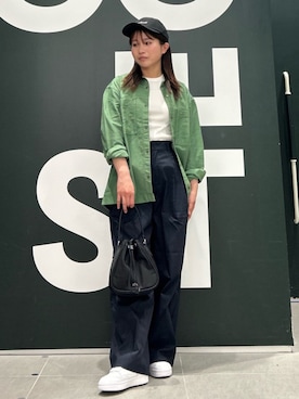 「LACOSTE（ラコステ）のアイテム（帽子）」を使った、Uiさん（レディース・153cm）の春コーディネート