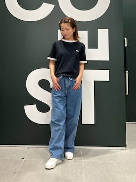 「LACOSTE（ラコステ）のアイテム（Tシャツ/カットソー）」を使った、Uiさん（レディース・153cm）の夏コーディネート