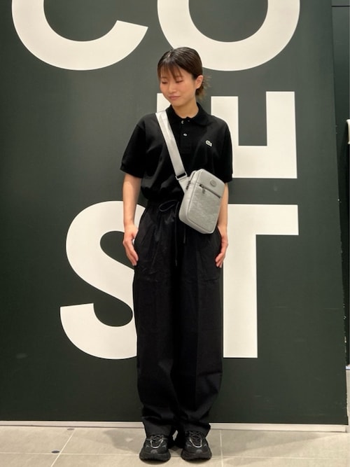LACOSTE ショルダーバッグ NOMOGRAMME スプレットレザー
