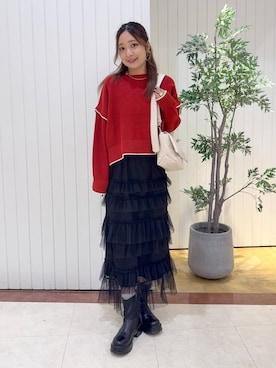 「アイテム（バレッタ/ヘアクリップ、ブラック系）」を使った、𝑅𝑢𝑛𝑎さん（レディース・164cm）の秋コーディネート