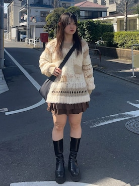 「STUDIOUS（ステュディオス）のアイテム（シューズ）」を使った、namiさん（レディース・160cm）の冬コーディネート