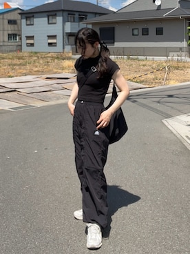 「EMODA（エモダ）のアイテム（カーゴパンツ）」を使った、namiさん（レディース・160cm）の夏コーディネート
