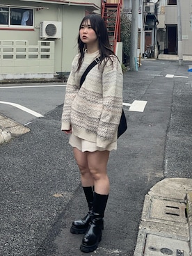 「STUDIOUS（ステュディオス）のアイテム（シューズ）」を使った、namiさん（レディース・160cm）の冬コーディネート