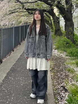 「NEW BALANCE（ニューバランス）の1906RD（スニーカー、ホワイト系）」を使った、namiさん（レディース・160cm）の春コーディネート