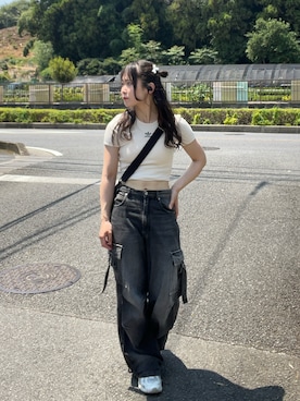 「MURUA（ムルーア）のアイテム」を使った、namiさん（レディース・160cm）の夏コーディネート