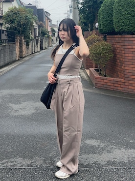 「アイテム（タンクトップ）」を使った、namiさん（レディース・160cm）の秋コーディネート