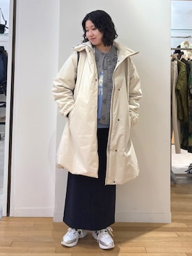 「SHIPS」｜「アイテム（スウェット）」を使った、矢内さん（レディース・161cm）の冬コーディネート