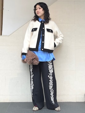 「SHIPS」｜「アイテム（スリッポン）」を使った、矢内さん（レディース・161cm）の秋コーディネート