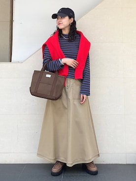 「Champion（チャンピオン）のアイテム」を使った、矢内さん（レディース・161cm）の秋コーディネート