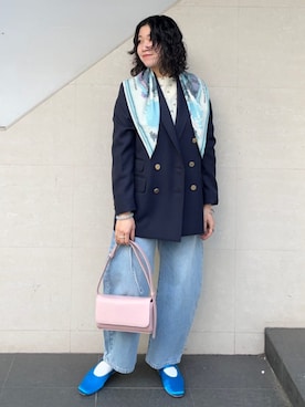 「BINDU（ビンドゥー）のアイテム」を使った、矢内さん（レディース・161cm）の冬コーディネート