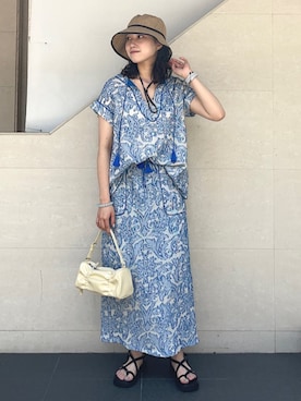 「SHIPS any（シップス エニィ）のアイテム」を使った、矢内さん（レディース・161cm）の夏コーディネート