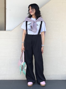 「アイテム（バンダナ/スカーフ）」を使った、矢内さん（レディース・161cm）の夏コーディネート