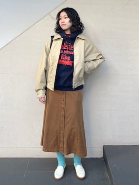 「eness（エネス）のアイテム」を使った、矢内さん（レディース・161cm）の冬コーディネート