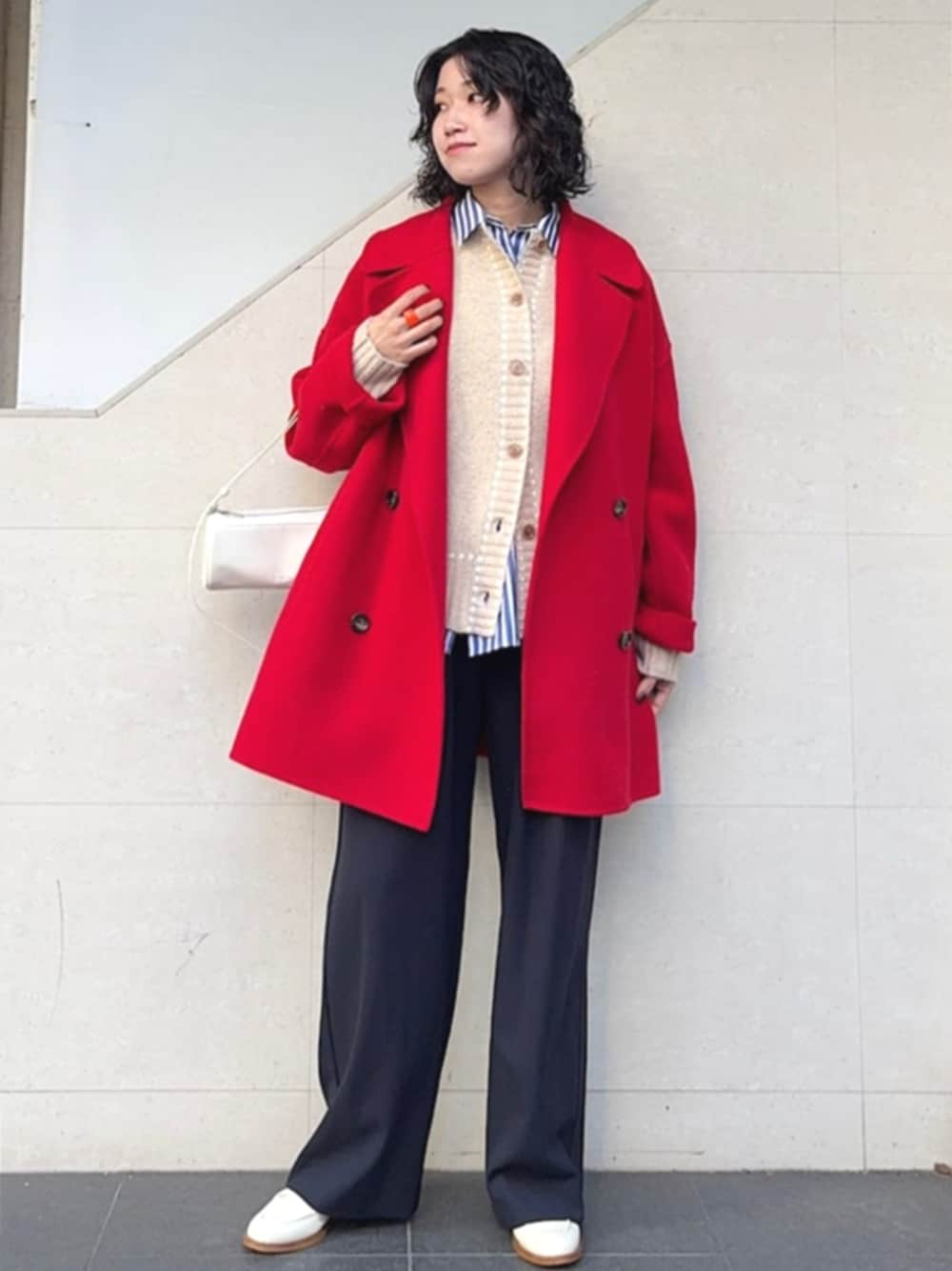 SHIPS any: リバー ダブル テーラード ミドル コクーン コートを使った