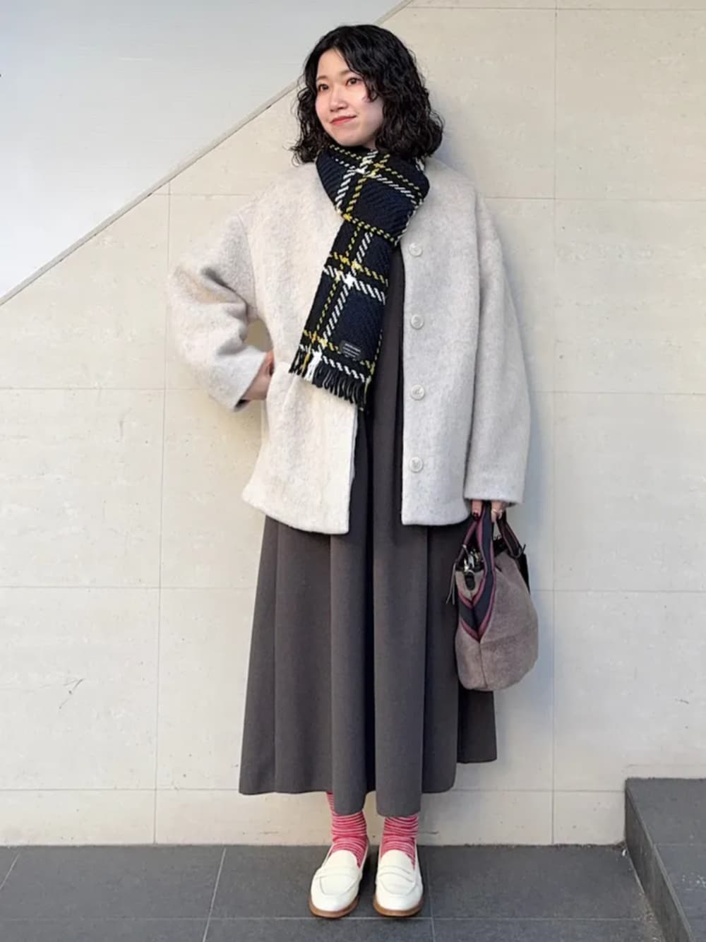 SHIPS any: シャギー ノーカラー コクーン コートを使った人気