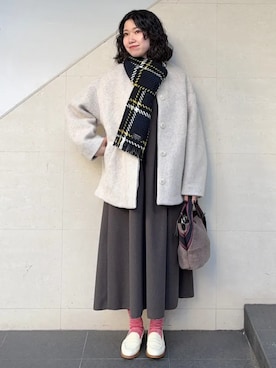 「eness（エネス）のアイテム」を使った、矢内さん（レディース・161cm）の冬コーディネート