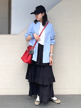 「アイテム（財布）」を使った、矢内さん（レディース・161cm）の夏コーディネート