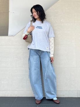 「アイテム（財布）」を使った、矢内さん（レディース・161cm）の夏コーディネート