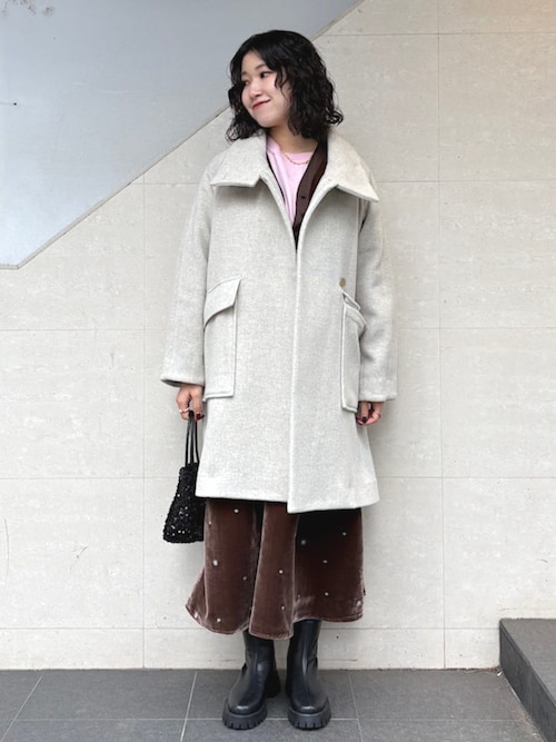 セール】SHIPS any: カシミヤ ミックス スタンドカラー ミドル コート