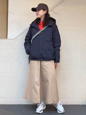 「SHIPS」｜「アイテム（ダウンジャケット/コート）」を使った、矢内さん（レディース・161cm）の秋コーディネート