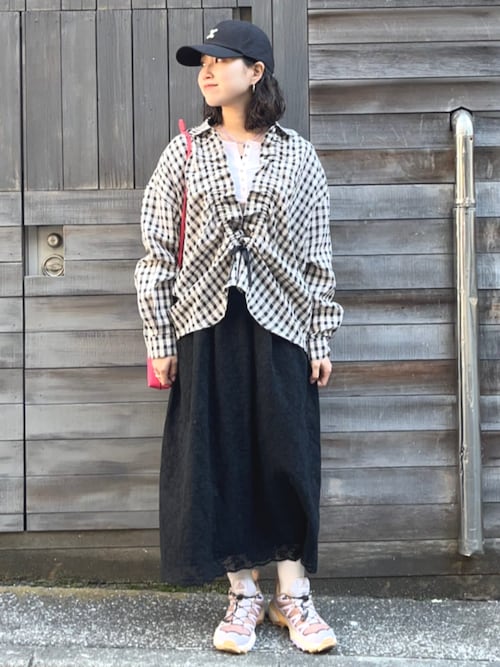 SHIPS any:〈手洗い可能〉フラワー メッシュ レース タック セミフレア