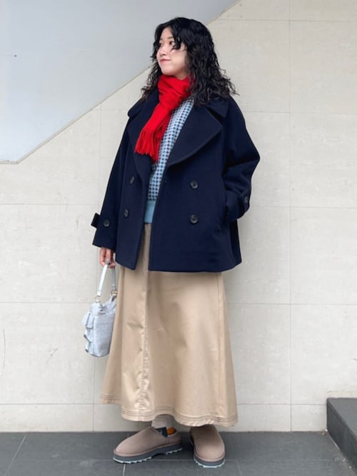 SHIPS any:〈洗濯機可能〉チノ ステッチ フレア ロング スカート