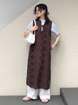「SHIPS any（シップス エニィ）のアイテム」を使った、矢内さん（レディース・161cm）の夏コーディネート