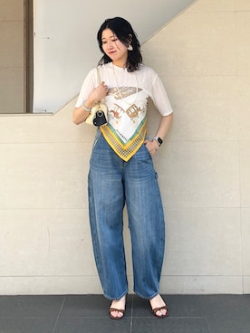 「アイテム（財布）」を使った、矢内さん（レディース・161cm）の夏コーディネート