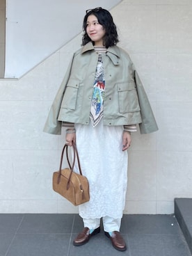 「BINDU（ビンドゥー）のアイテム」を使った、矢内さん（レディース・161cm）の冬コーディネート