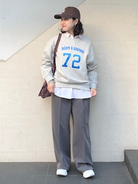 「VARZAR（バザール）のアイテム」を使った、矢内さん（レディース・161cm）の冬コーディネート