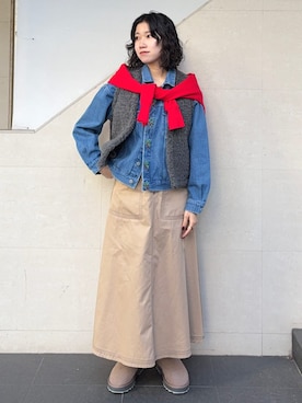 「SHIPS」｜「アイテム（ジャケット/アウター）」を使った、矢内さん（レディース・161cm）の冬コーディネート