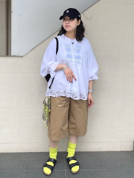 「BINDU（ビンドゥー）のアイテム」を使った、矢内さん（レディース・161cm）の春コーディネート