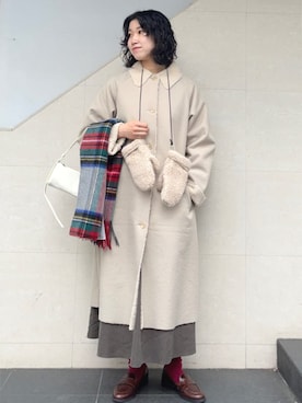 「TWEED MILL（ツイードミル）のアイテム」を使った、矢内さん（レディース・161cm）の秋コーディネート