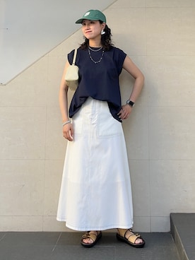 「PRINCE（プリンス）のアイテム」を使った、矢内さん（レディース・161cm）の夏コーディネート