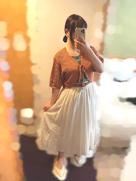 「アイテム（タンクトップ）」を使った、よこみさん（レディース・153cm）の秋コーディネート