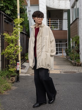 「アイテム（ダウンジャケット/コート）」を使った、YURAさん（メンズ・182cm）の秋コーディネート