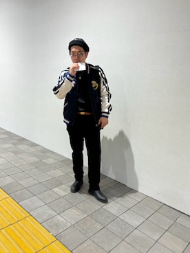 「アイテム（ノーカラージャケット）」を使った、kingtutさん（メンズ・169cm・30代）の秋コーディネート