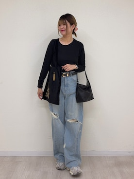 「russet（ラシット）のアイテム（トートバッグ）」を使った、Rikopiさん（レディース・165cm）の秋コーディネート