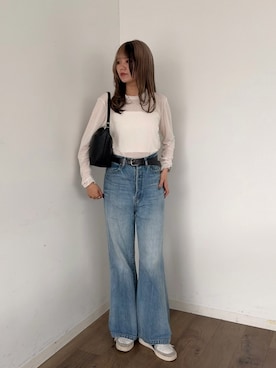 「レザーバッグ」｜Rikopiさん（レディース・165cm）の春コーディネート