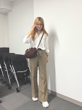 「アイテム（ボストンバッグ）」を使った、Rikopiさん（レディース・165cm）の秋コーディネート