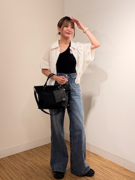 「russet（ラシット）のアイテム（トートバッグ）」を使った、Rikopiさん（レディース・165cm）の夏コーディネート