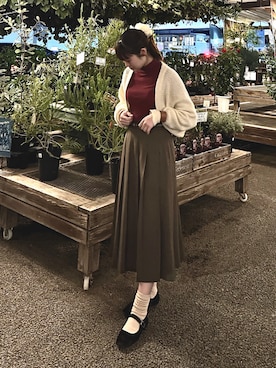 「アイテム（ソックス/靴下）」を使った、cibiyui155さん（レディース・155cm）の秋コーディネート