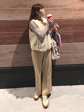 「アイテム（ポーチ）」を使った、cibiyui155さん（レディース・155cm）の秋コーディネート