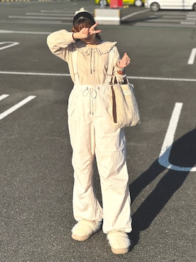 「アイテム（オールインワン・サロペット）」を使った、cibiyui155さん（レディース・155cm）の秋コーディネート