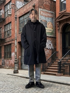 「アイテム（セットアップ）」を使った、buddhabrandgkさん（メンズ・170cm）の冬コーディネート