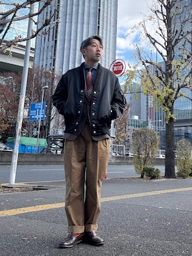 「アイテム（MA-1）」を使った、buddhabrandgkさん（メンズ・170cm）の冬コーディネート