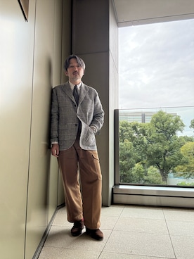 「アイテム（セットアップ）」を使った、buddhabrandgkさん（メンズ・170cm）の秋コーディネート