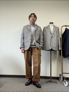 「アイテム（セットアップ）」を使った、buddhabrandgkさん（メンズ・170cm）の秋コーディネート
