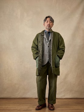 「アイテム（セットアップ）」を使った、buddhabrandgkさん（メンズ・170cm）の冬コーディネート